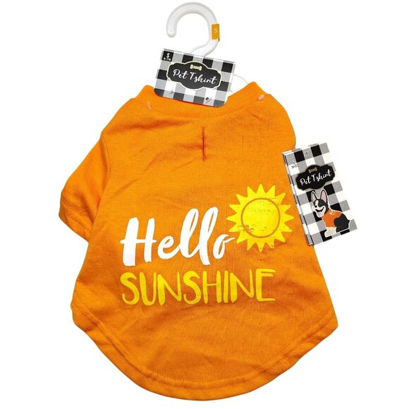 Woof Pet Products Other - Woof Small Dog Hello Sunshine Orange Pet T-Shirt With Sun Graphic